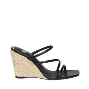 PAIGE Stacey Slip on Wedge Sandal in Black Sz 8